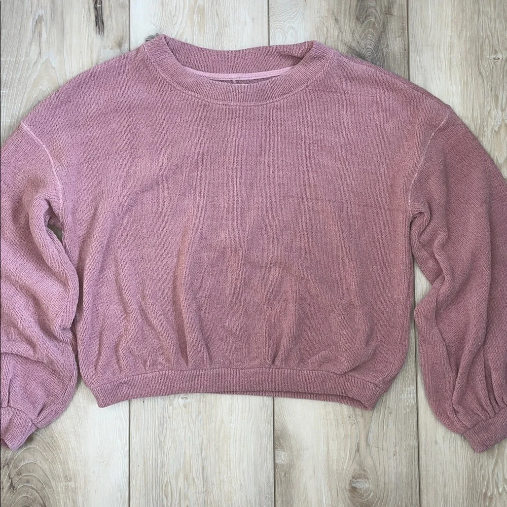 Free People Beach Happy Pullover Chenille Sweater Roan Rouge Size Medium - Picture 3 of 8
